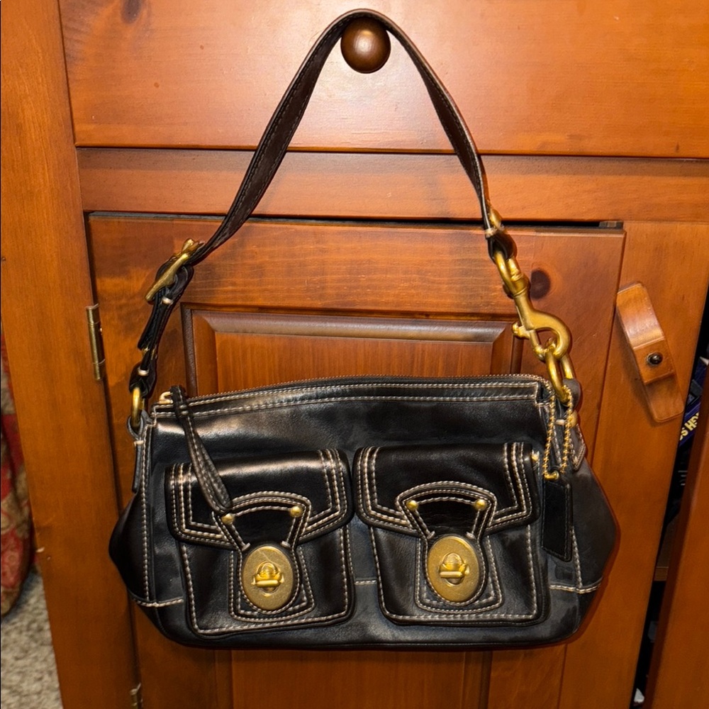 Black Leather Shoulder Bag
